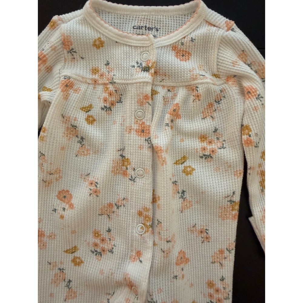 Carter's Baby Thermal Waffle-Knit Sleeper Newborn (0 Months) Floral One-Piece